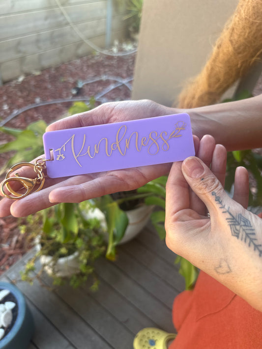 Kindness keychain/ bookmark- purple